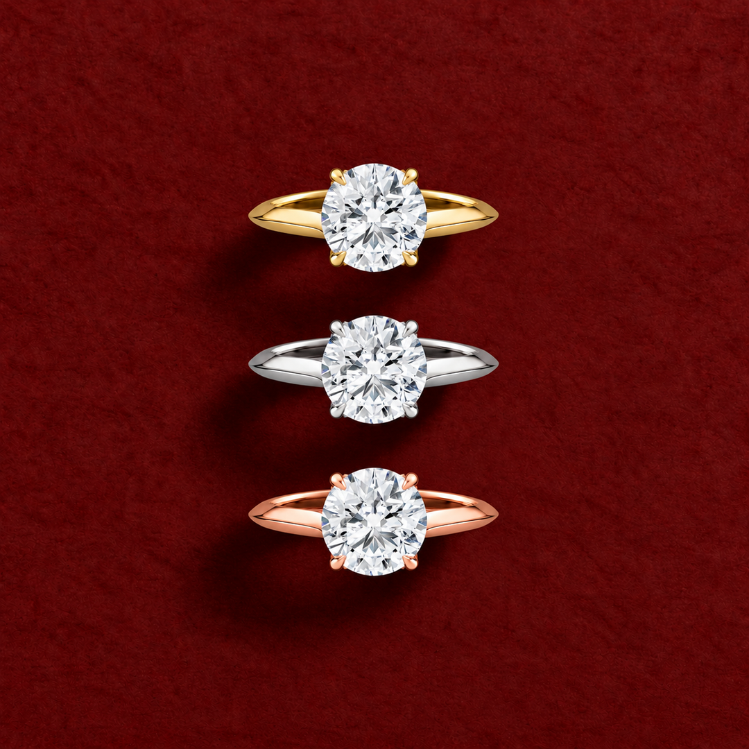 Knife Edge Solitaire Ring in White Gold