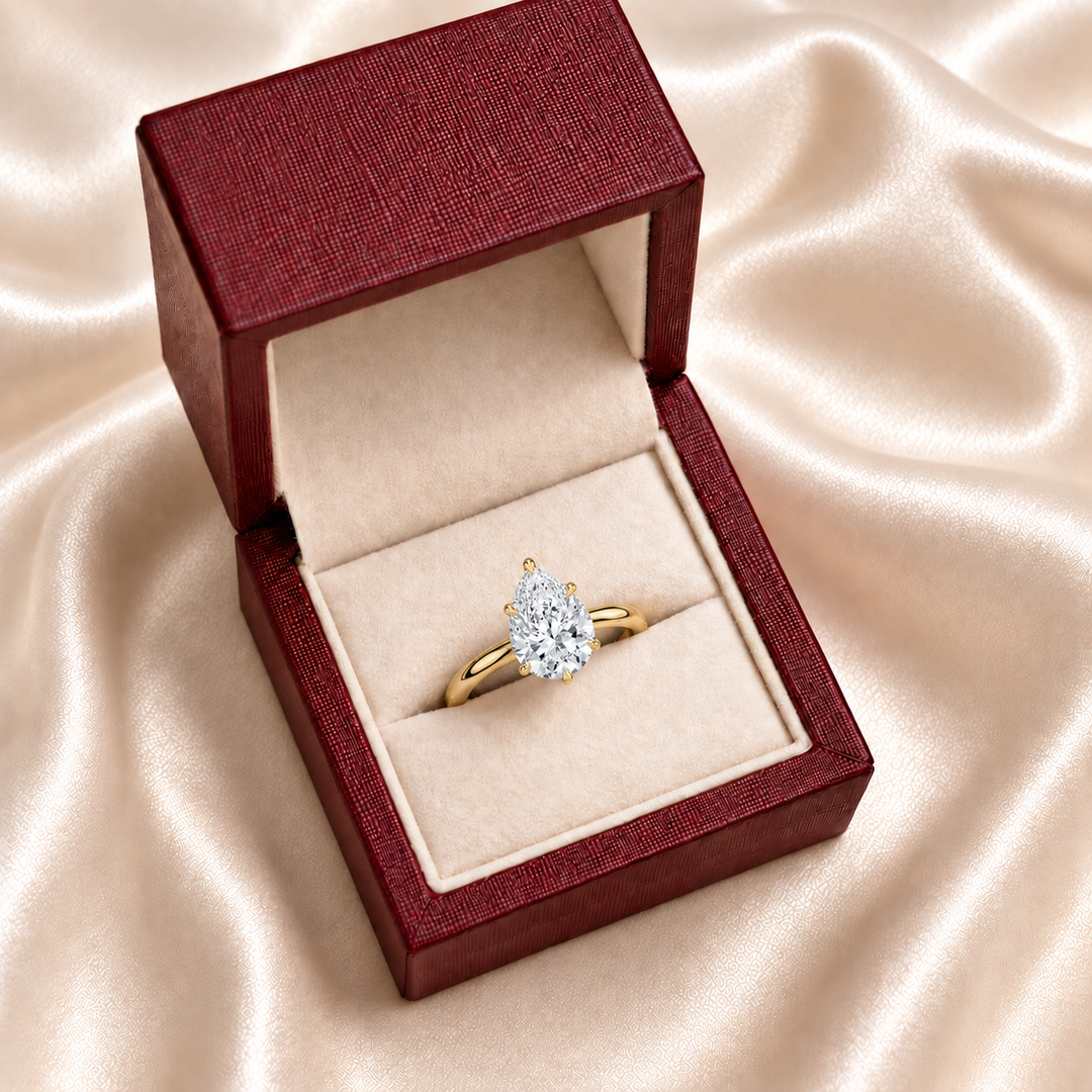 Hidden Halo Solitaire Diamond Ring in Yellow Gold