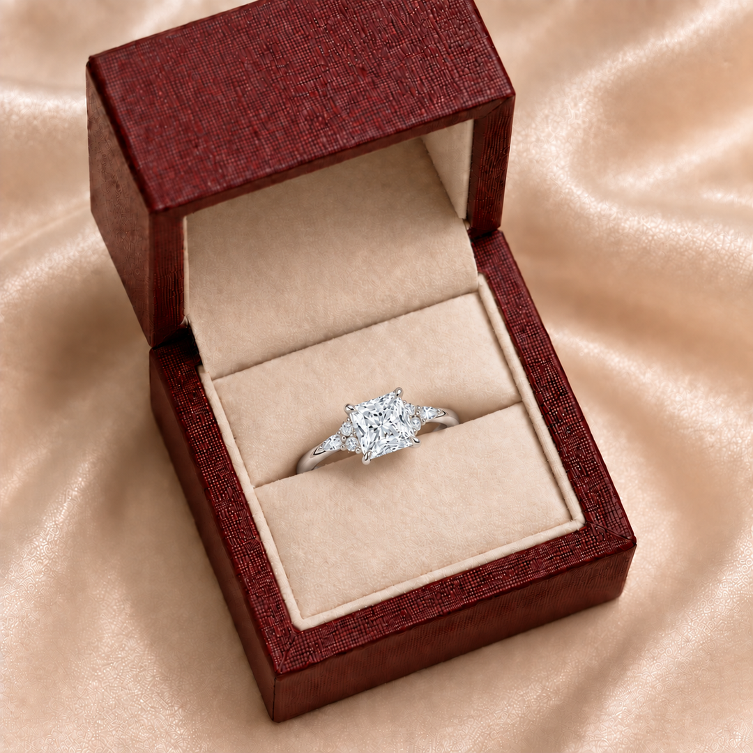 Accents Triology Engagement Ring in Silver