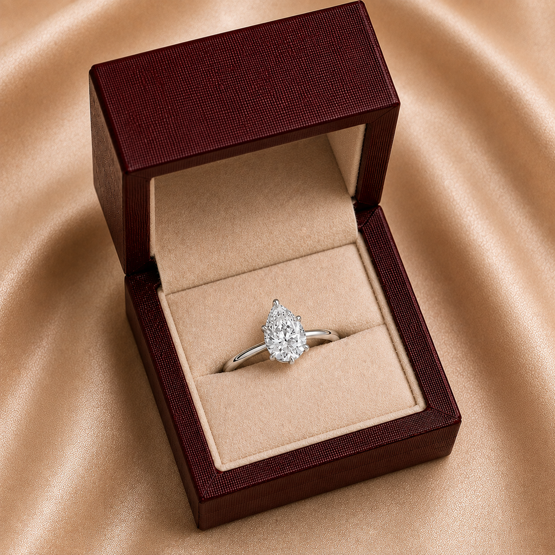 Hidden Halo Solitaire Diamond Ring in White Gold