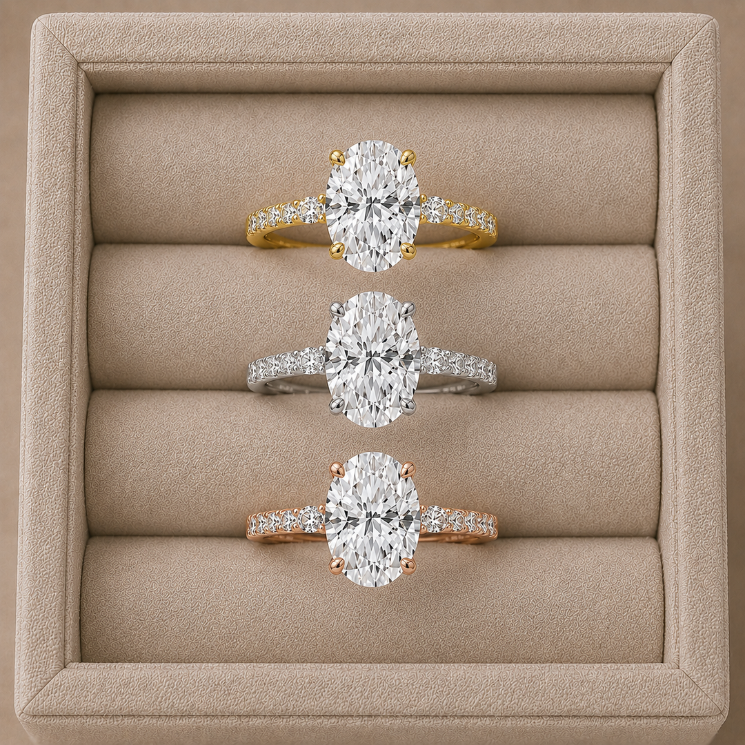 Pave Hidden Halo Solitaire Diamond Ring in Silver