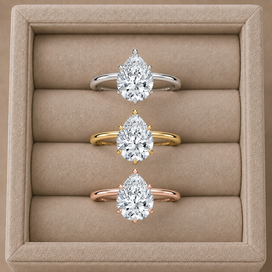 Hidden Halo Solitaire Diamond Ring in White Gold