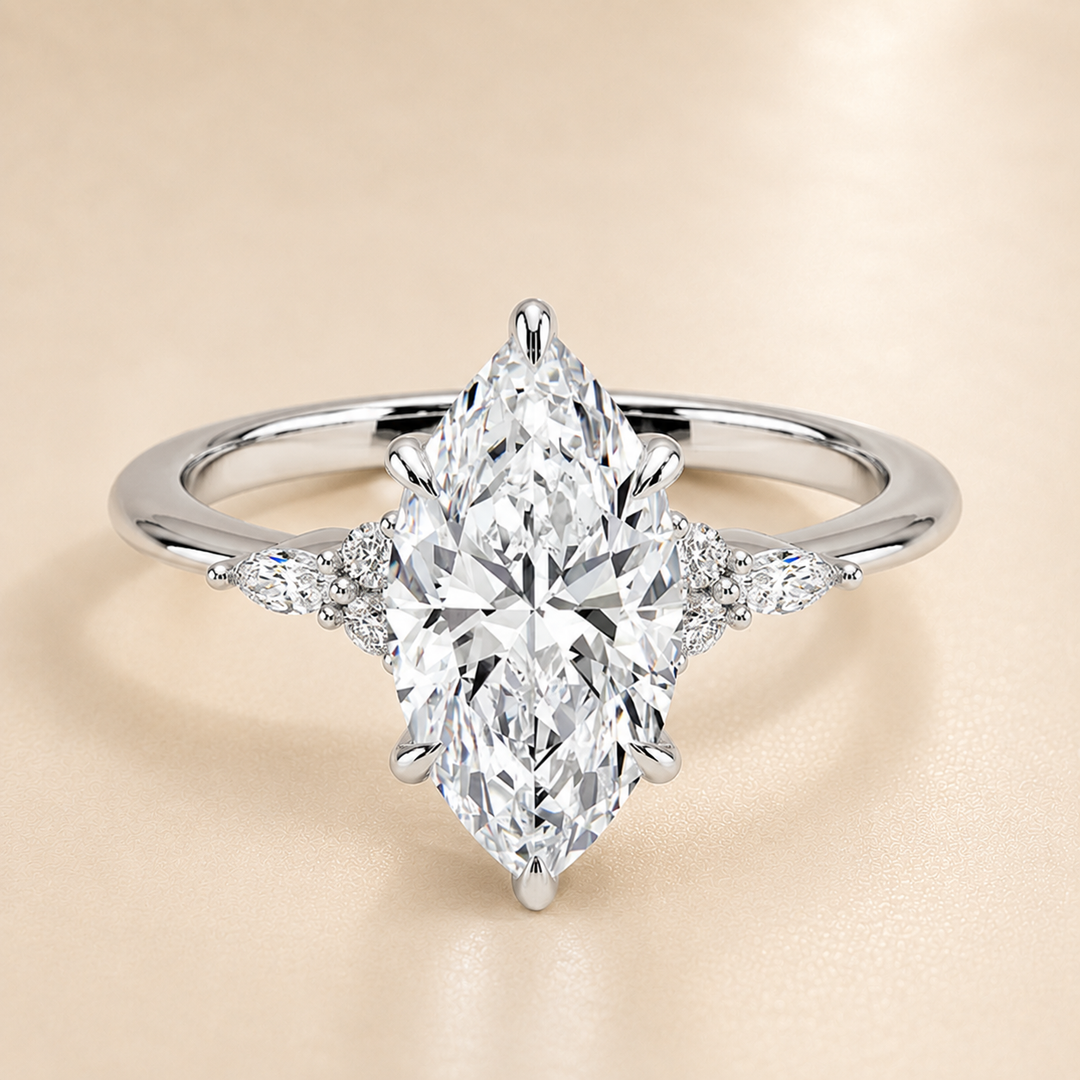 Accents Triology Engagement Ring in Silver