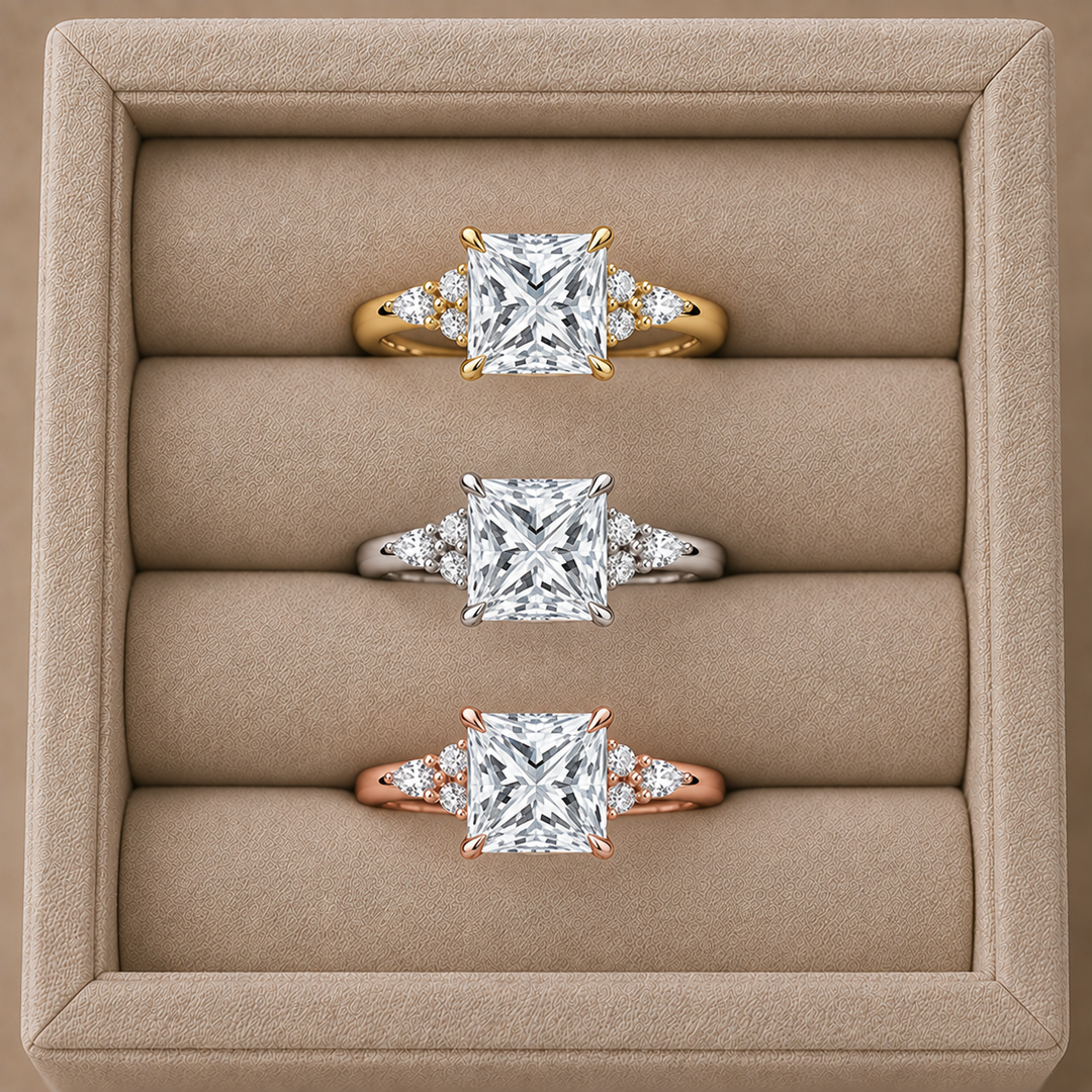 Accents Triology Engagement Ring in Silver
