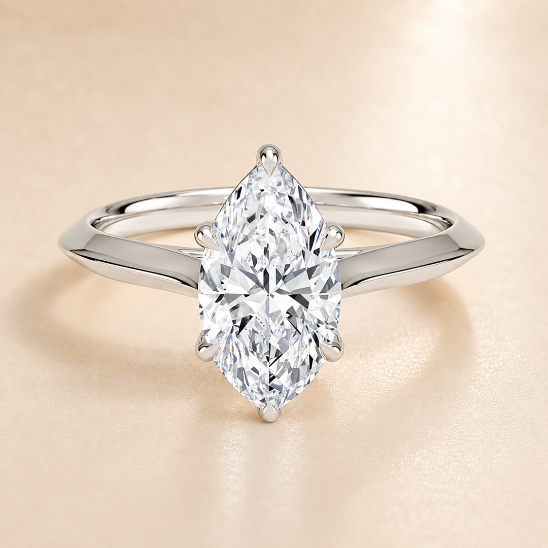 Knife Edge Solitaire Ring in Silver