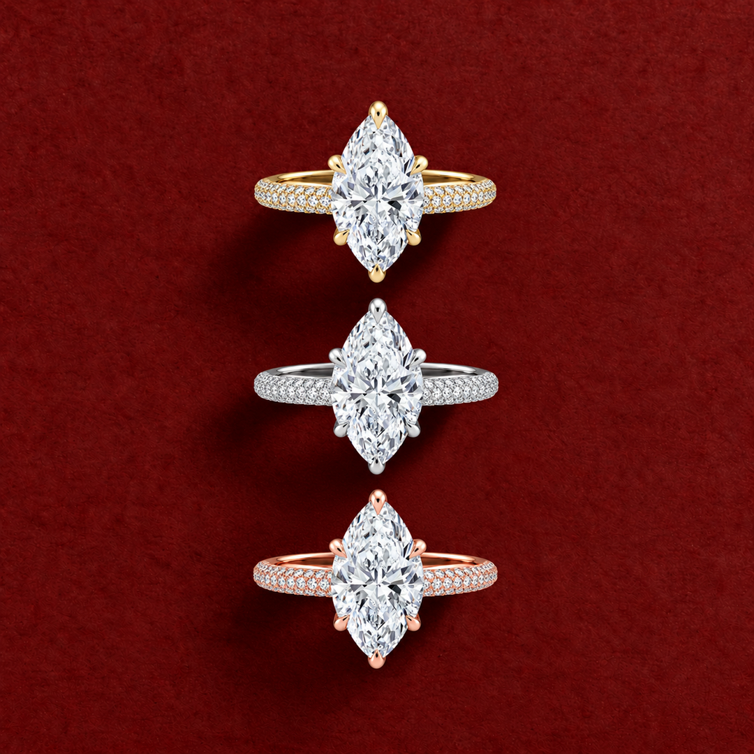 Micro Pave band Solitaire Ring in Silver