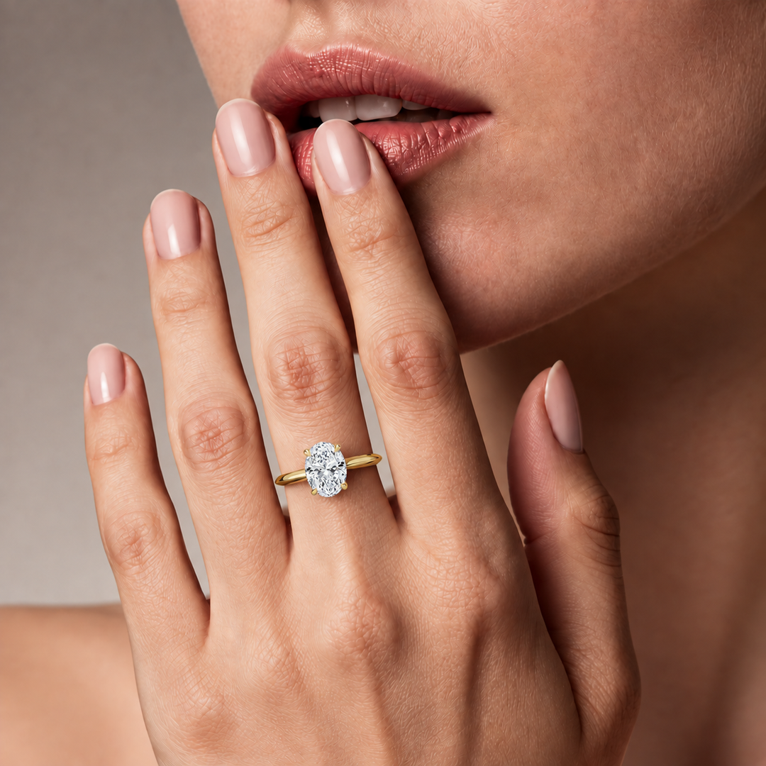 Knife Edge Solitaire Ring in Yellow Gold