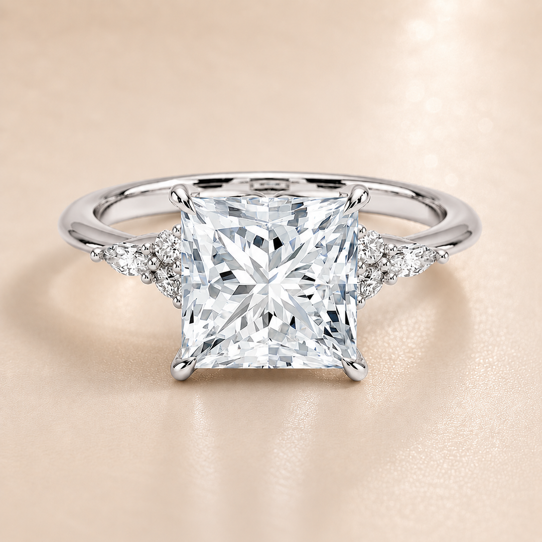 Accents Triology Engagement Ring in Silver