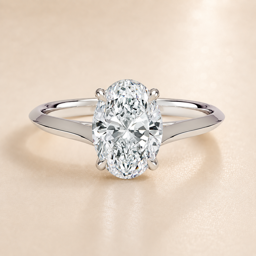 Knife Edge Solitaire Ring in Silver