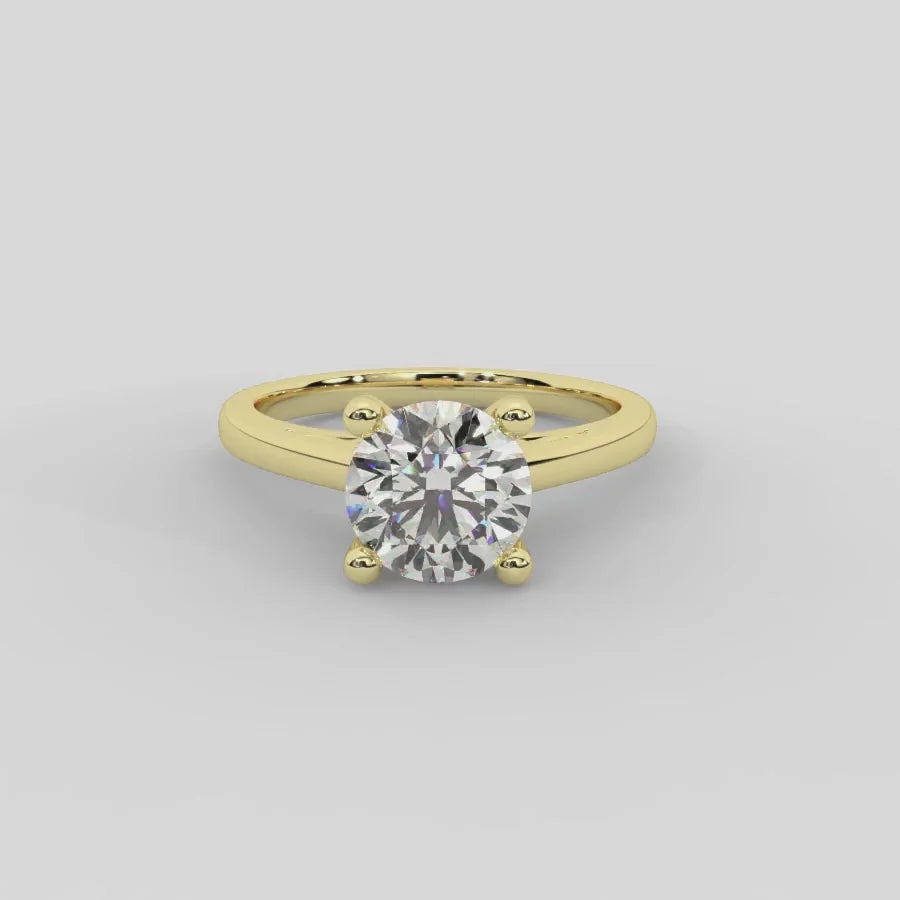 Iris Vintage Round Diamond Engagement Ring in Yellow Gold