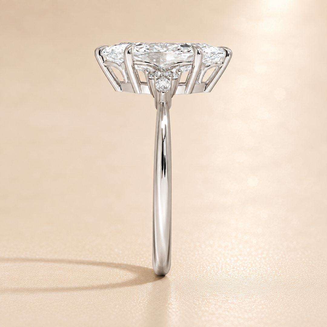 Accents Triology Engagement Ring in Silver