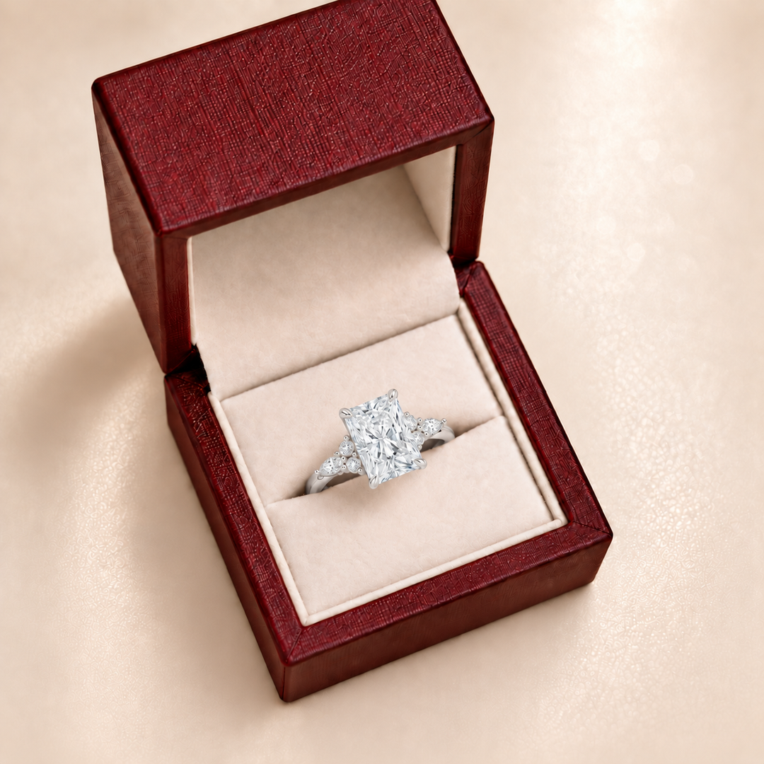 Accents Triology Engagement Ring in Silver