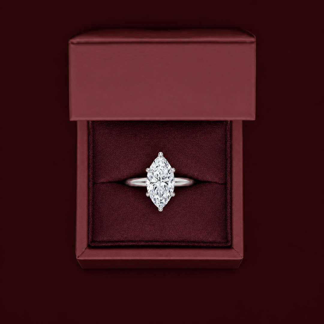 Knife Edge Solitaire Ring in Silver