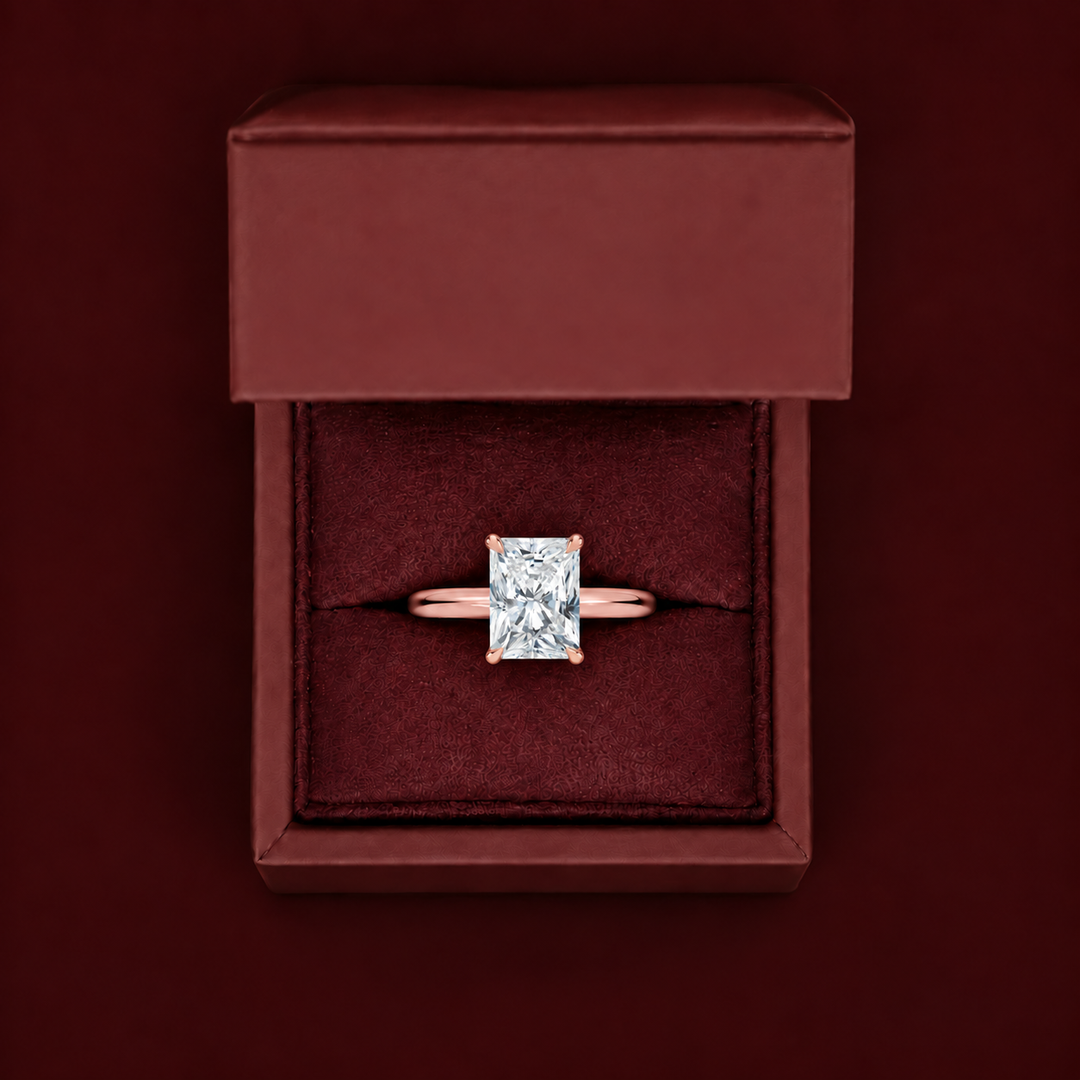 Hidden Petal Solitaire Ring in Rose Gold