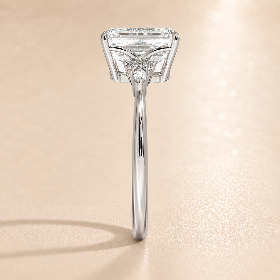 Accents Triology Engagement Ring in White Gold