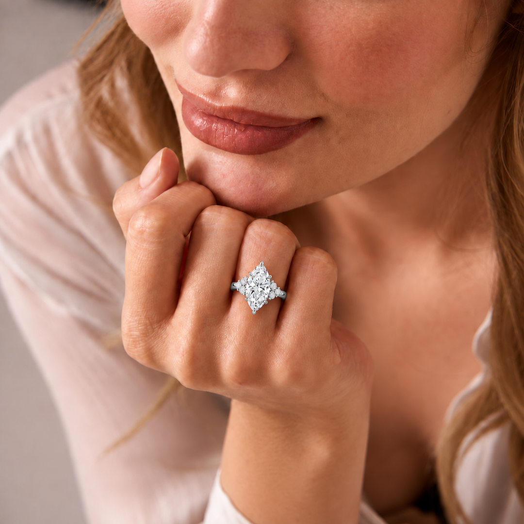 Accents Triology Engagement Ring in Silver