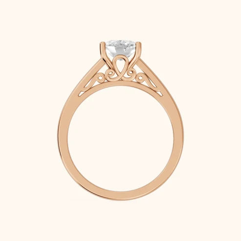 Iris Vintage Cushion Diamond Engagement Ring in Rose Gold