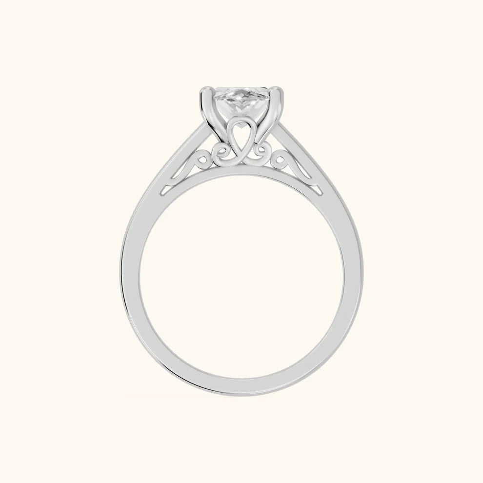 Iris Vintage Marquise Diamond Engagement Ring in White Gold