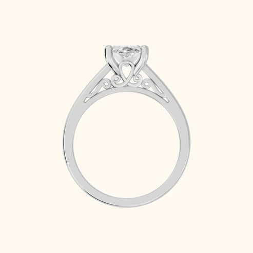 Iris Vintage Marquise Diamond Engagement Ring in Silver