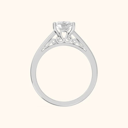 Iris Vintage Cushion Diamond Engagement Ring in Silver