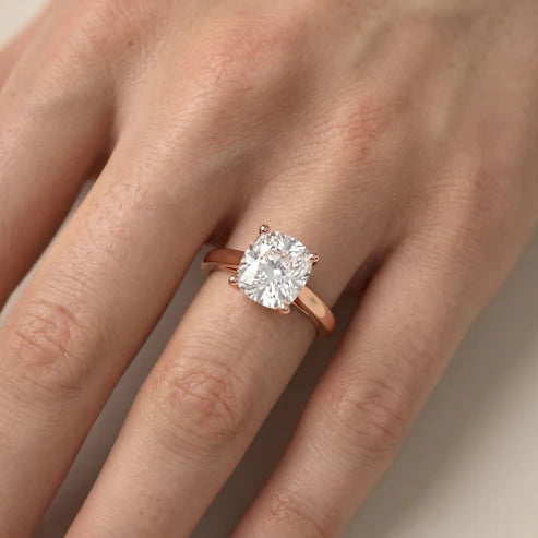 Iris Vintage Cushion Diamond Engagement Ring in Rose Gold