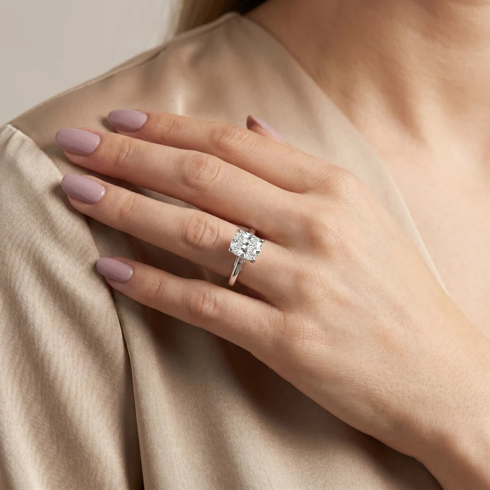 Iris Vintage Cushion Diamond Engagement Ring in White Gold