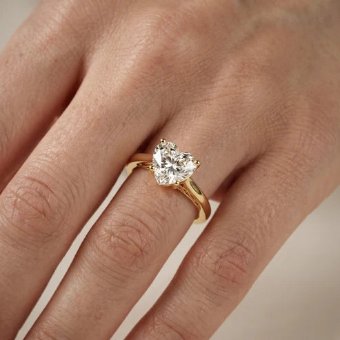Iris Vintage Heart Diamond Engagement Ring in Yellow Gold