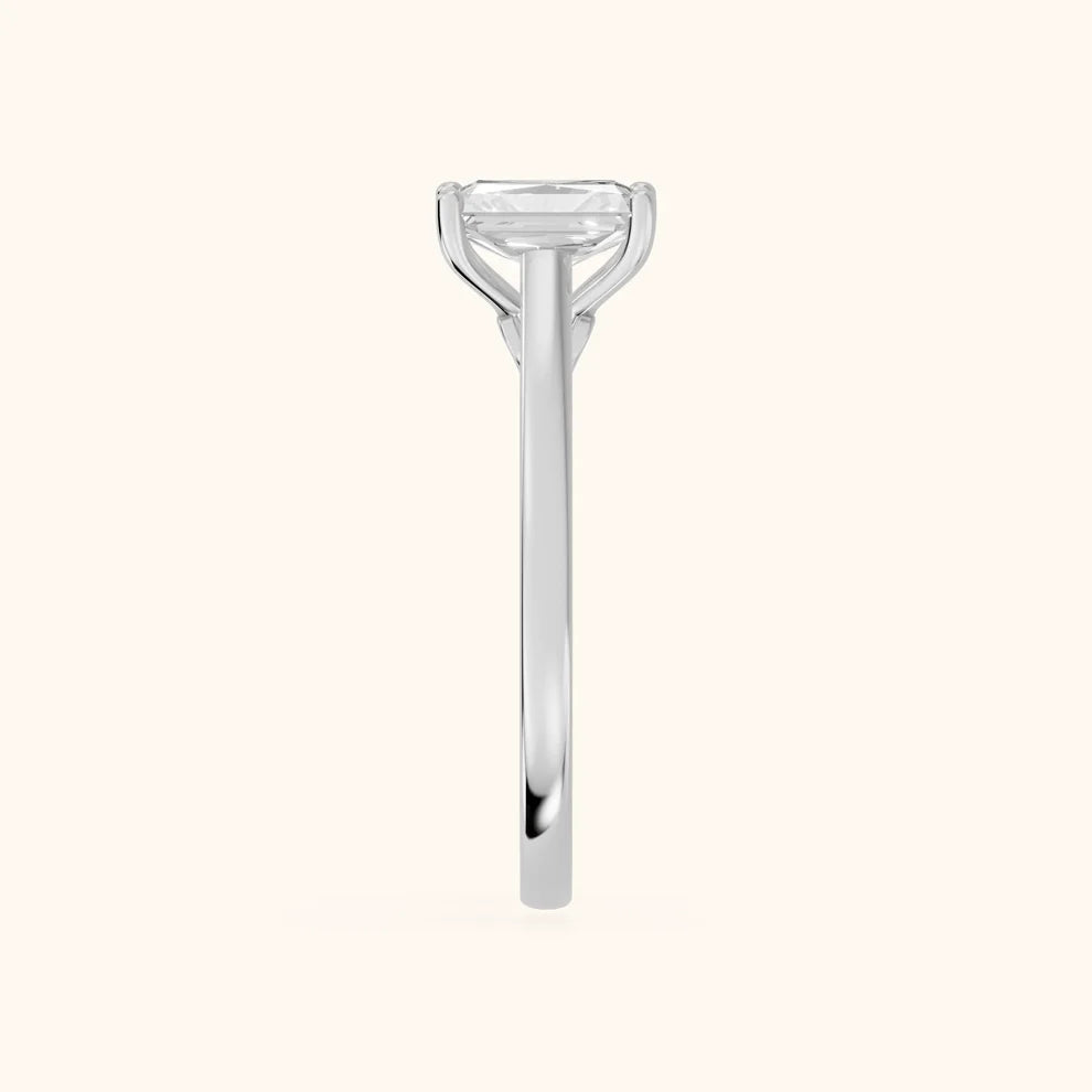 Iris Vintage Radiant Diamond Engagement Ring in White Gold