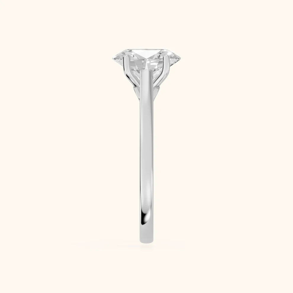 Iris Vintage Oval Diamond Engagement Ring in White Gold