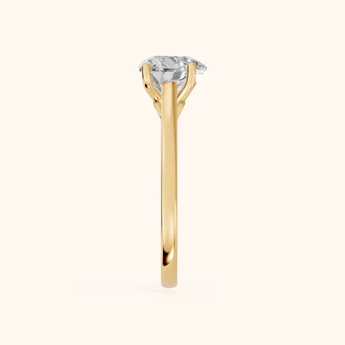 Iris Vintage Heart Diamond Engagement Ring in Yellow Gold