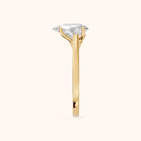Iris Vintage Pear Diamond Engagement Ring in Yellow Gold