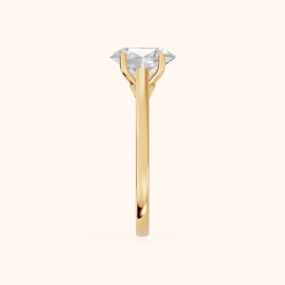Iris Vintage Oval Diamond Engagement Ring in Yellow Gold
