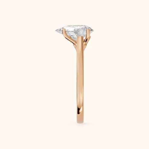 Iris Vintage Pear Diamond Engagement Ring in Rose Gold