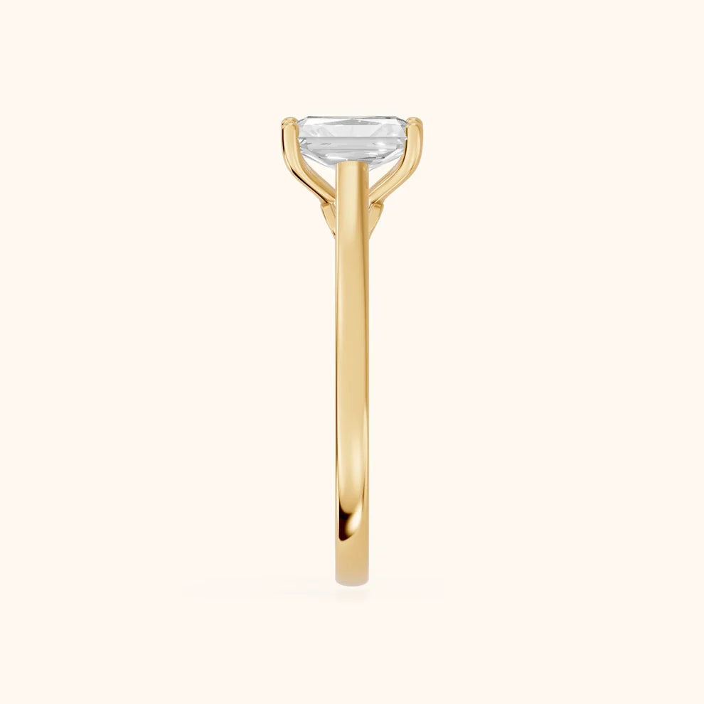Iris Vintage Radiant Diamond Engagement Ring in Yellow Gold