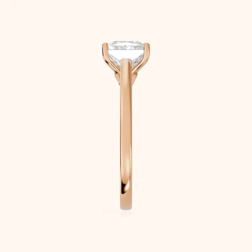 Iris Vintage Princess Diamond Engagement Ring in Rose Gold