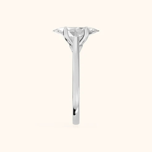Iris Vintage Marquise Diamond Engagement Ring in Silver