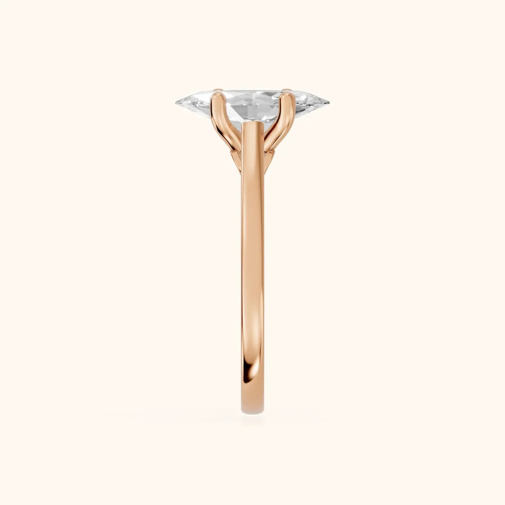 Iris Vintage Marquise Diamond Engagement Ring in Rose Gold