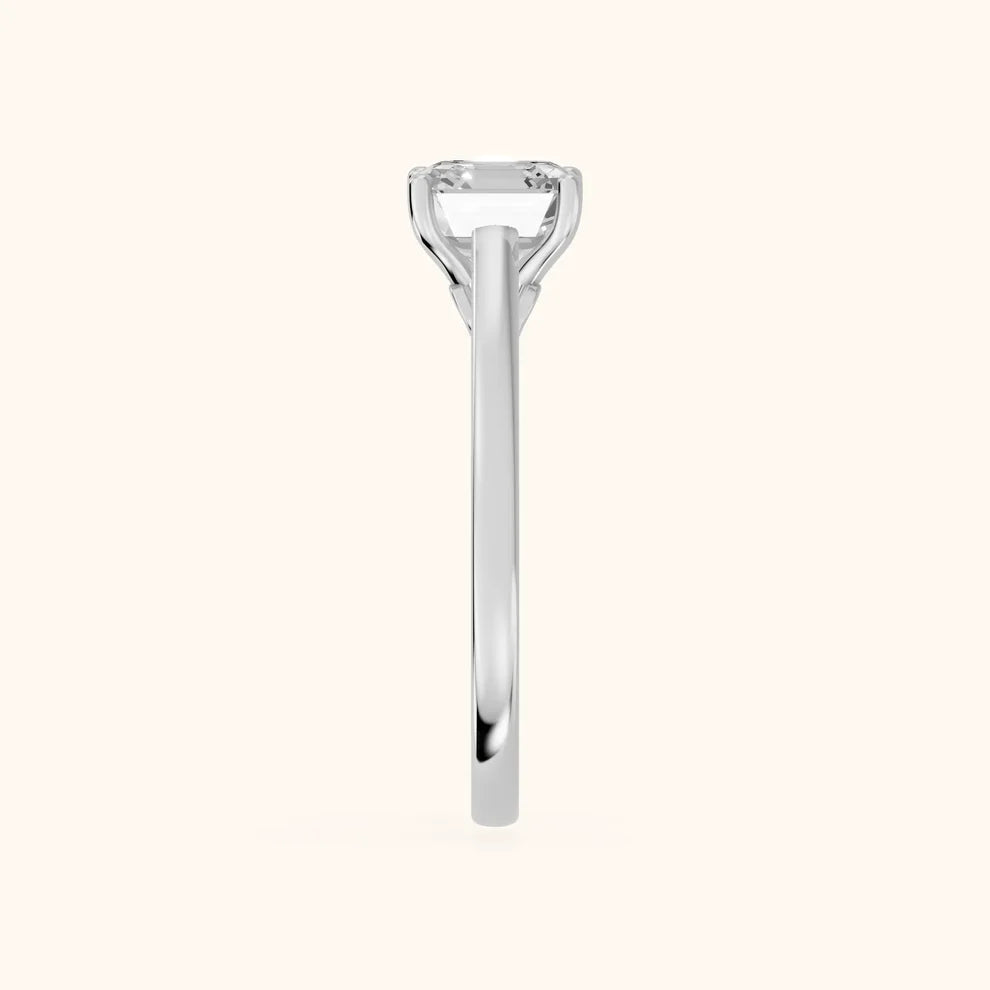 Iris Vintage Asscher Diamond Engagement Ring in White Gold