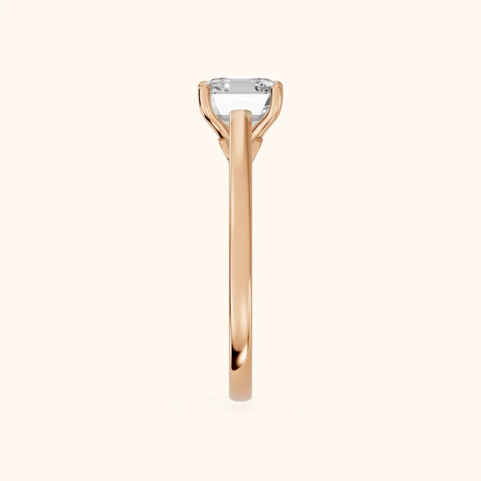 Iris Vintage Asscher Diamond Engagement Ring in Rose Gold