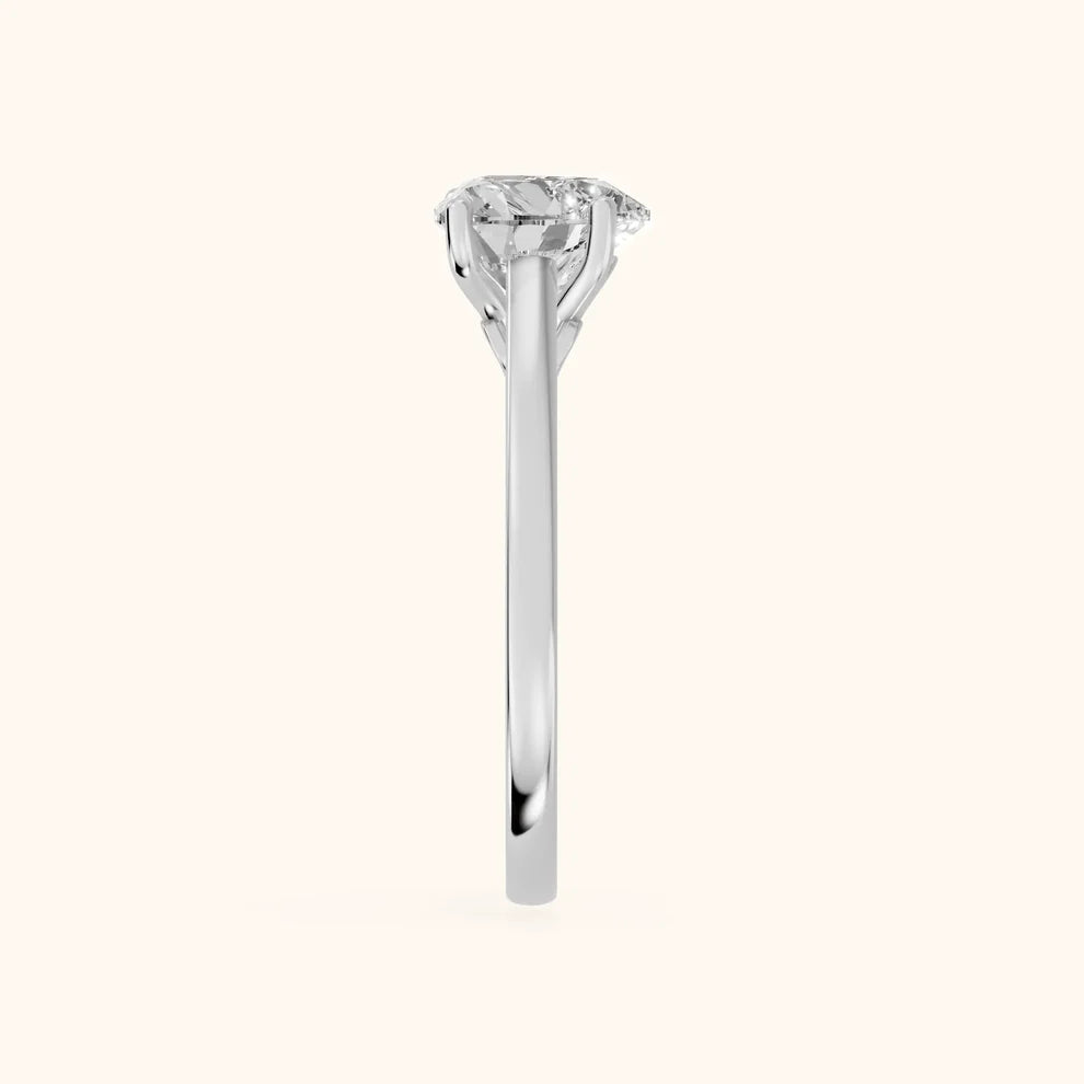 Iris Vintage Heart Diamond Engagement Ring in Silver