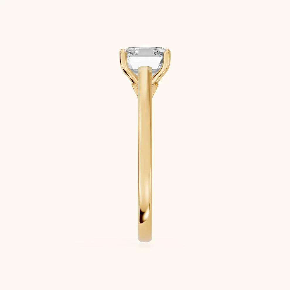 Iris Vintage Asscher Diamond Engagement Ring in Yellow Gold