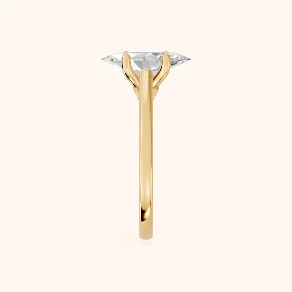 Iris Vintage Marquise Diamond Engagement Ring in Yellow Gold