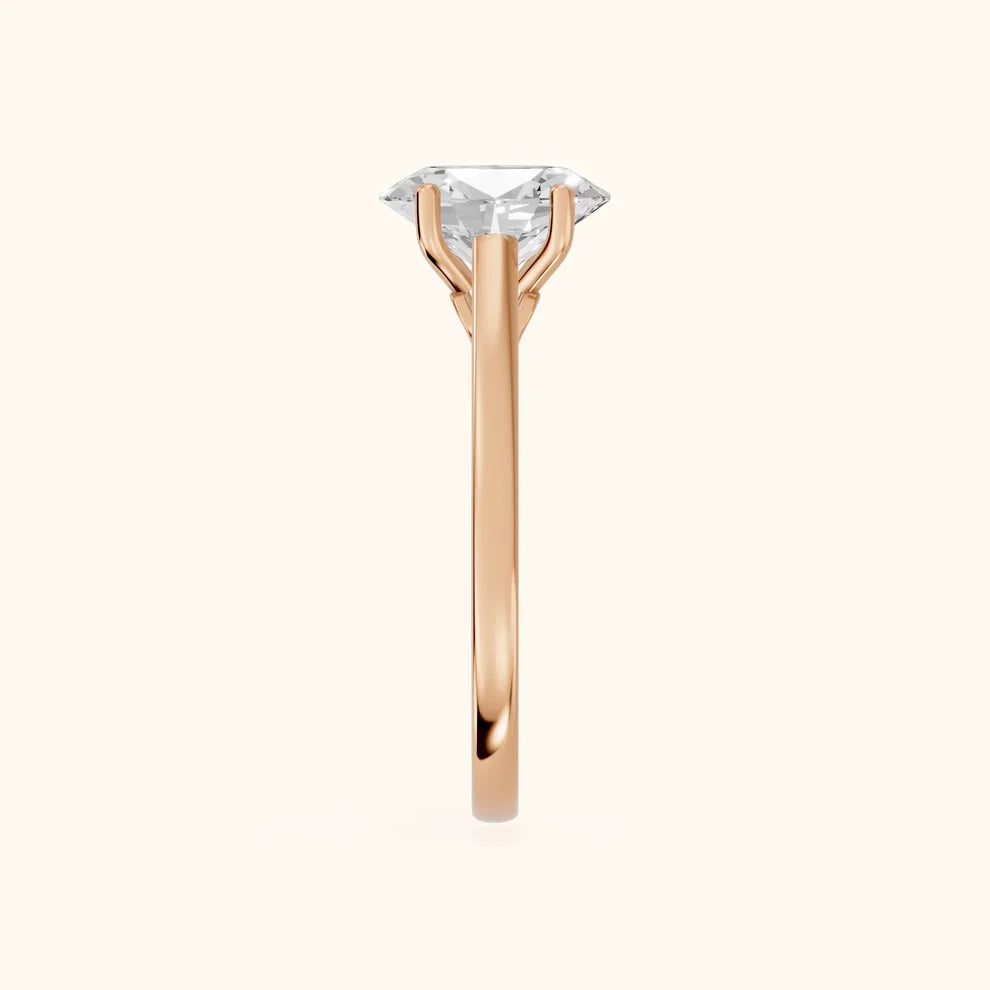 Iris Vintage Oval Diamond Engagement Ring in Rose Gold