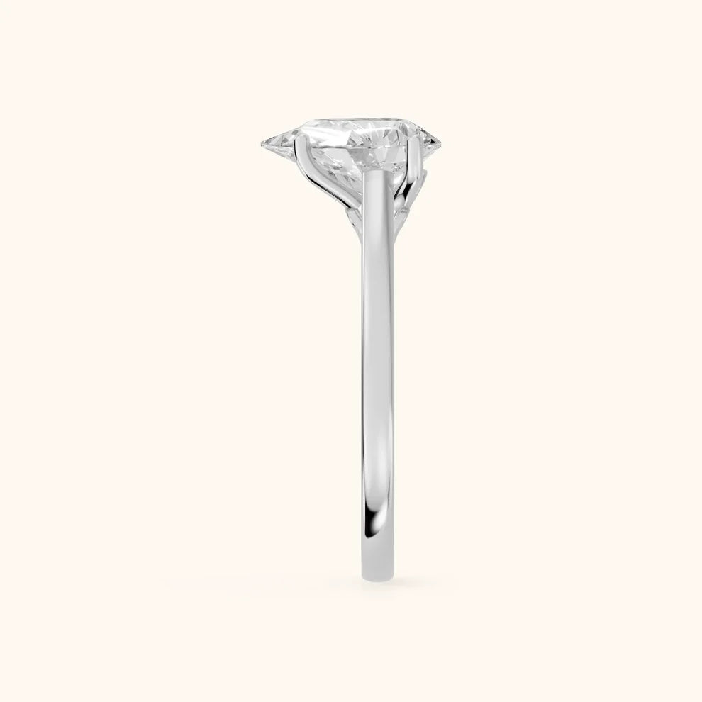 Iris Vintage Pear Diamond Engagement Ring in Silver
