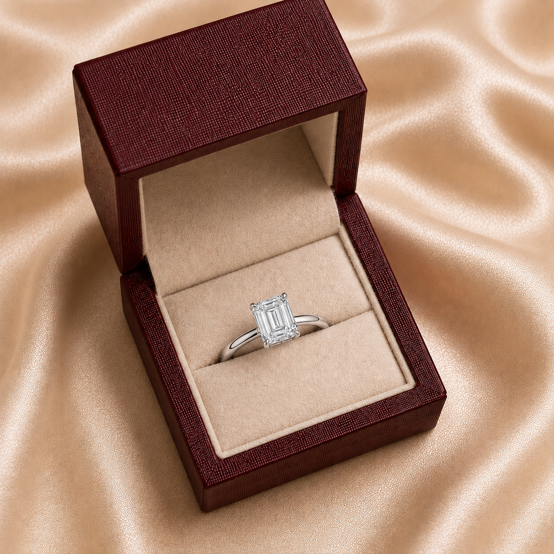 Hidden Halo Solitaire Diamond Ring in White Gold