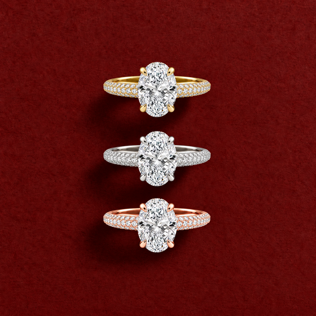 Micro Pave band Solitaire Ring in Silver