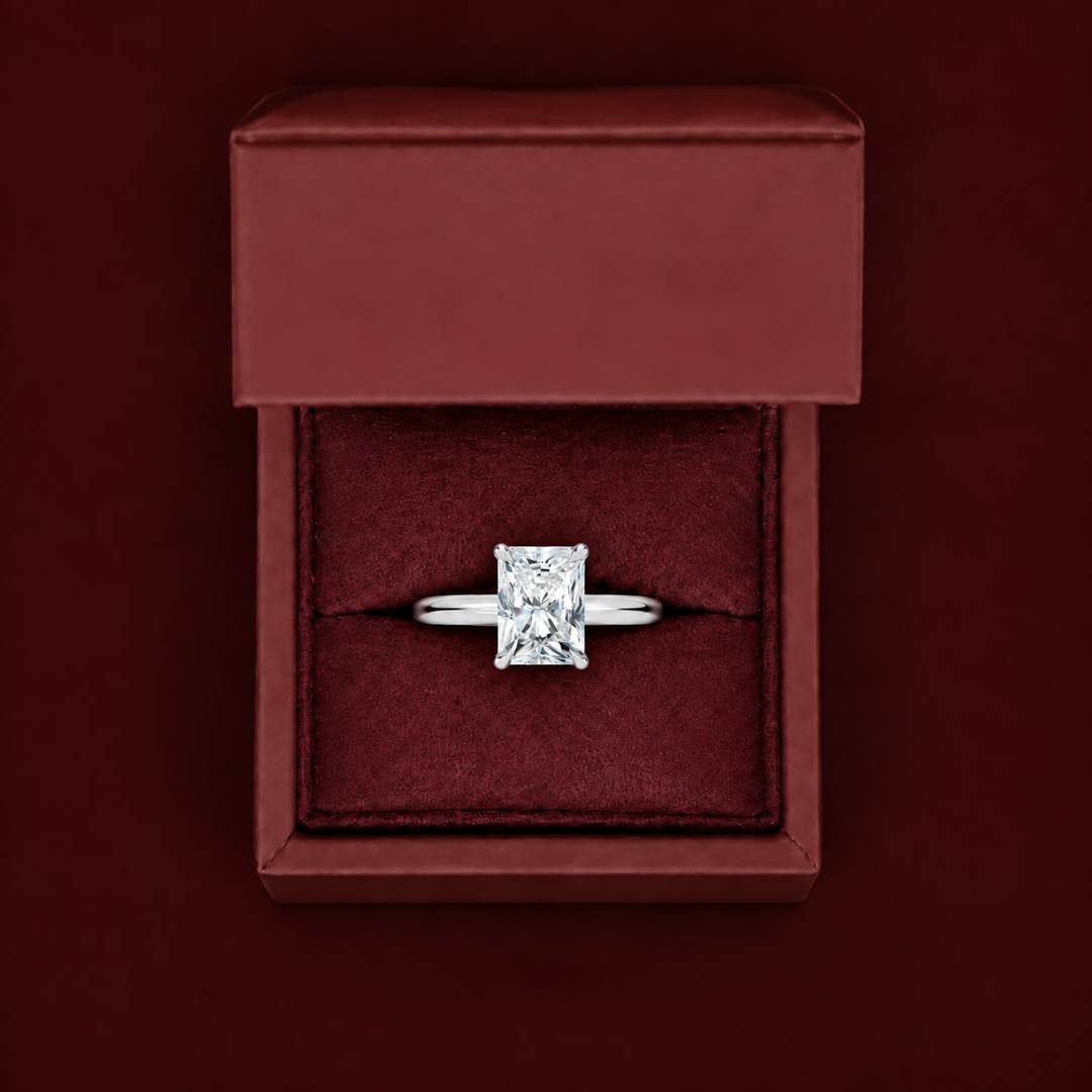 Hidden Petal Solitaire Ring in Silver