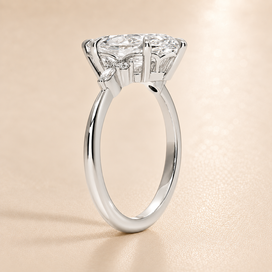 Accents Triology Engagement Ring in Silver