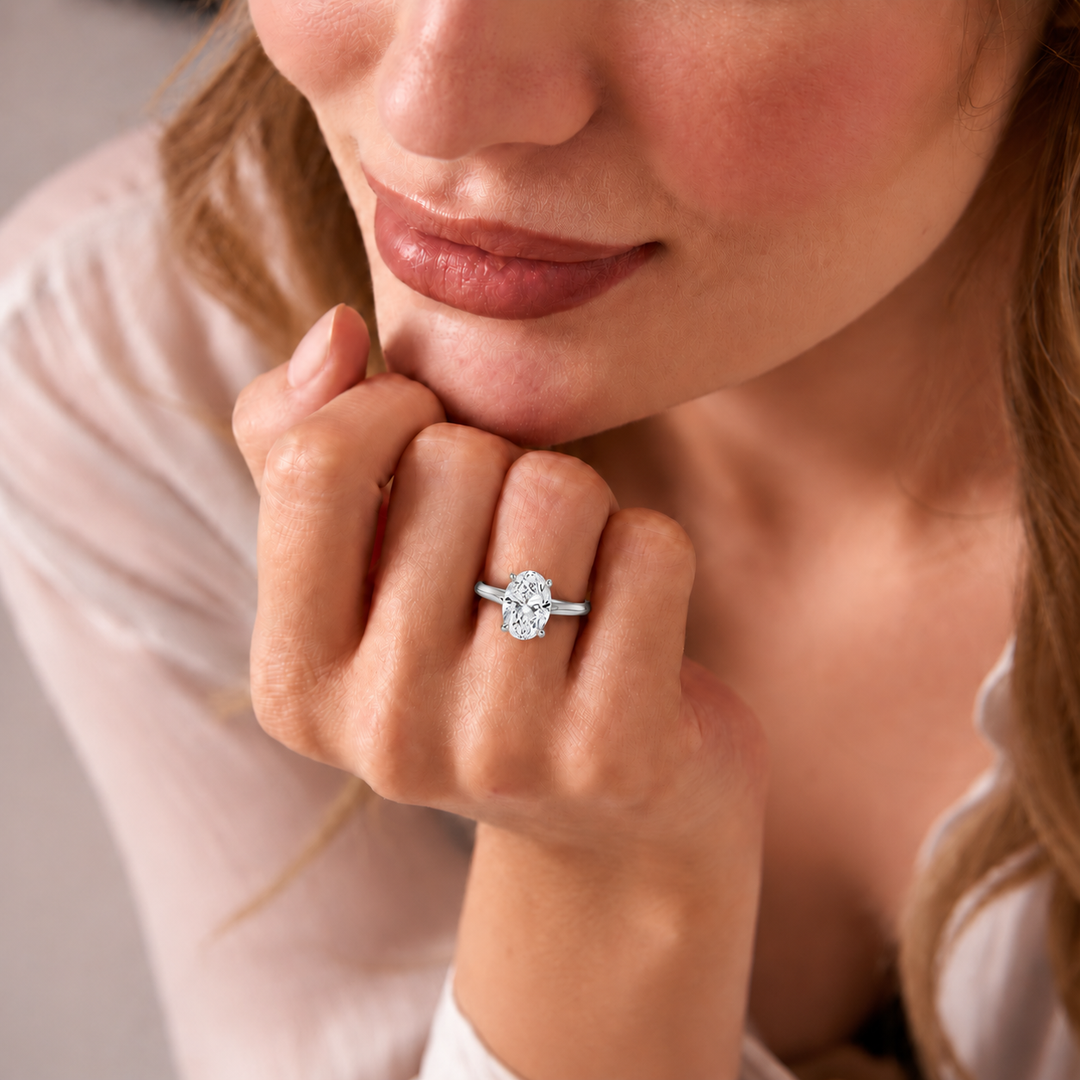 Knife Edge Solitaire Ring in Silver