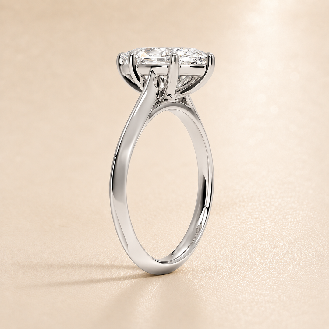 Knife Edge Solitaire Ring in Silver
